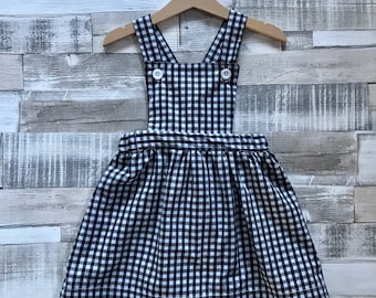 Girls Pinafore Dress - Gingham Dress - Baby Pinafore - Toddler Pinafore - Gingham Pinafore - First Birthday Dress