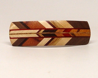Wooden Hair Barrette, hair barrette, french clip, All Herringbone 6