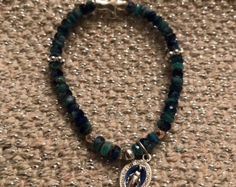 Blue glass small blessed mother