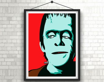 HERMAN MUNSTER | Fred Gwynne, The Munsters | Minimalist Portrait Poster Print