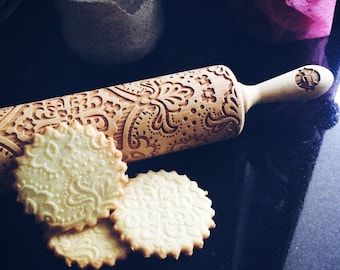 MAJESTIC rolling pin, embossing rolling pin, engraved rolling pin by laser