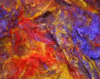 Soffsilk ® Custom blended silk waste, felting silk, recycled silk waste, silk, silk fiber, dyed silk waste, spinning silk, 1/2oz. A21218