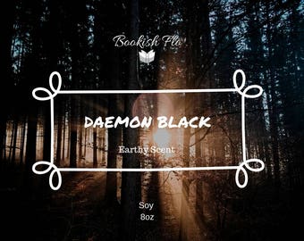 Daemon Black ~ Wood Wick 100% Soy Wax Candle