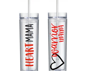 Heart Mama Tumbler, Heart Warrior Mama Cup, Heart Mom, CHD Awareness, Zipper Club Member, Open Heart Surgery, Heart Defect HLHS PAIVS