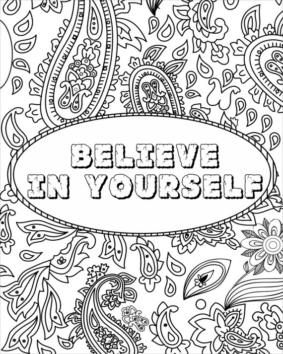 Items similar to Inspirational Fun Quotes Colouring Pages