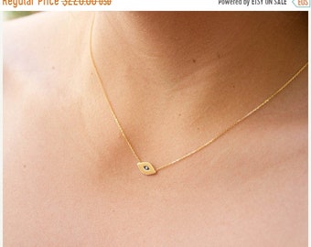 MOTHERS DAY SALE 14k gold evil eye necklace