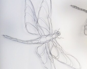 2D 9" Dragonfly Wire Sculpture by Elizabeth Berrien