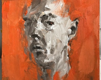 Memories of Orange, original oil painting on greyboard, by Sasha Mihajlovic