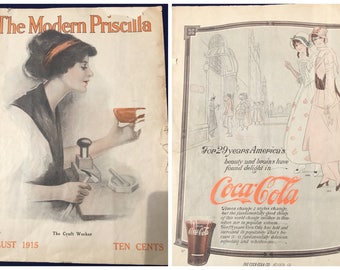 50% SALE - 1915 The Modern Priscilla Magazine - Craft Patterns and Articles