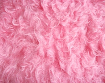 Handdyed Schulte Mohair Fabric Petal Pink 50mm Pile one of kind