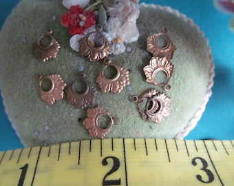 24 Vintage Tiny Brass Shabby Chic, Boho, Gypsy , Hooped Hoops