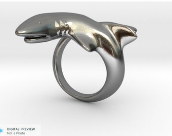 Bruce the Shark Silver Ring