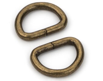 D-Ring 1/2" Antique Brass Finish Pack of 10