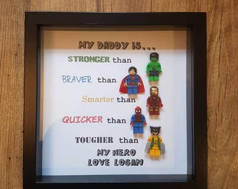 lego superhero frame for dad