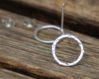 Geometric Earrings, Circle Stud Earrings, Minimalist Earrings, Silver Stud Earrings, Small Stud Earrings, Everyday Earrings, Circle Studs