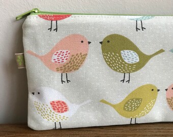 Bird pencil case zip pouch