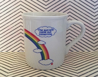 The Sun Will Come Out Tomorrow Vintage Rainbow Mug