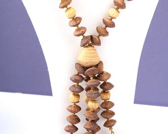 Miriam Haskell Vintage 1930 Wood Necklace