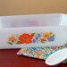 Vintage Glasbake Loaf Pan Orange Poppy Floral Pattern