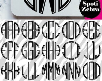 Circle Monogram SVG Files for Cricut Silhouette svg dxf png jpeg ttf font otf font FREE svg borders (vinyl scrap booking clip art)