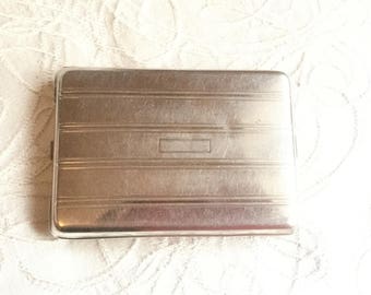 Original Cigarette Case, Vintage Smokes Holder Case, Made in Canada by Edwin, Silver Tone Business Card Case