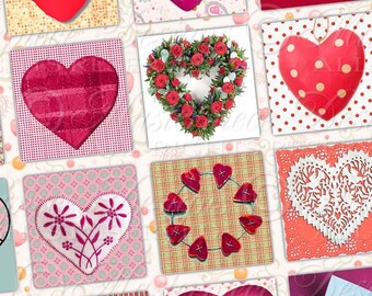It's A Heart Thing Printable One Inch Squares / Valentine's Day / Valentine / Hearts - DOWNLOAD One Inch Squares Digital JPG Collage Sheet