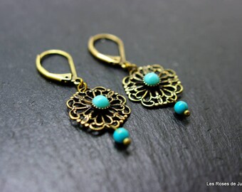 Bronze art deco earrings