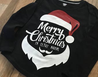 Merry Christmas Ya Filthy Animal / Christmas Toddler Tee