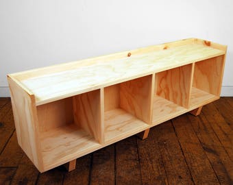 Four Cube Bench/Entertainment Center Finished/Unfinished Modern Minimalist Furniture