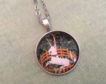 Unicorn Glass Pendant Necklace
