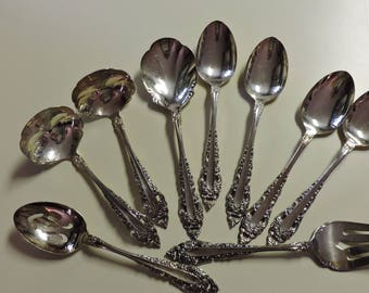 9pc Onieda Community ROYAL GRANDEUR 1975-1984 Hostess Serving Set Ladle Spoons
