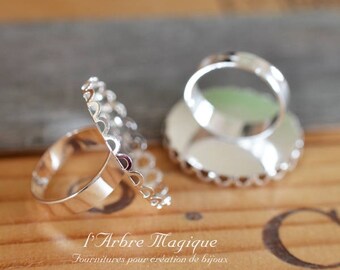 Ring round 25 mm x 4 silver lace