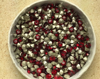 SS22 5mm Siam Ruby Red Swarovski Rhinestone Chatons Round Article 1028 Xilion First Quality Machine Cut Crystal 24pc epoxy clay jewelry