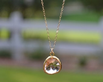 Peach Pendant Necklace