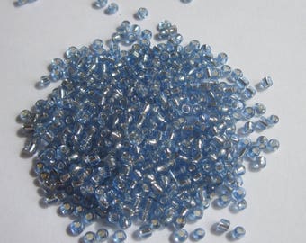 silvery blue color (6 g) (R148) seed beads