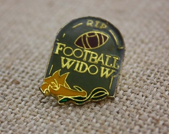 Football Widow - Enamel Pin by American Gag Bag Inc. - Vintage Novelty Pin c. 1980s