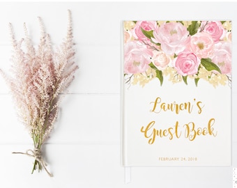 Baby Shower Guest Book, Baby Shower Guestbook, Guest Sign In, Baby Sprinkle, Girl Baby Shower Ideas, Baby Shower Items, Notebook, Pink Gold