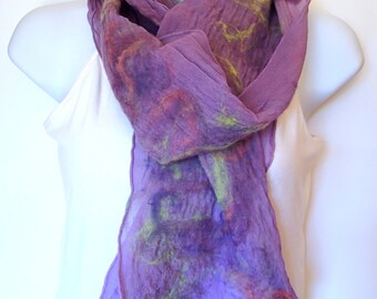 Nuno Felted Wool and Silk Scarf (Free Shipping)