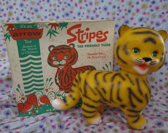 Edward Mobley, Arrow Rubber and Plastics, Stripes the friendly Tiger, in original packaging, sleep eyes, 1965