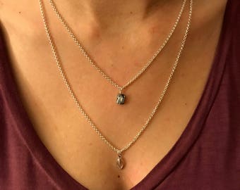 925 Sterling Silver Swarovski Two Strand Necklace