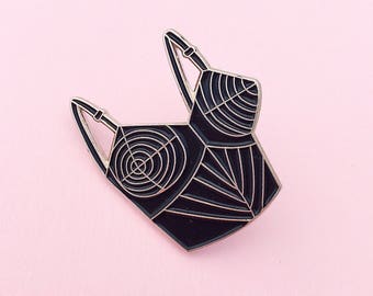 Bullet bra enamel pin