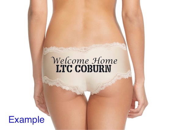 Surprise your soldier with a Personalized Welcome Home Military Rank and Name Panty * FAST SHIPPING *