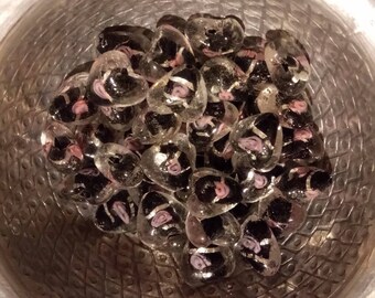 1 black and pink glass heart Lampwork beads