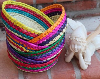 Mexican Tortilla Basket-Candy Tray for Fiesta Party (Set of 6) Nacho Containers-Table Setting-Mexican Folk-Cinco de Mayo-Wedding-Gift-Frida