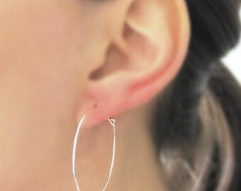 Hoop Earrings - Sterling Silver or Gold Filled, Simple Hoops