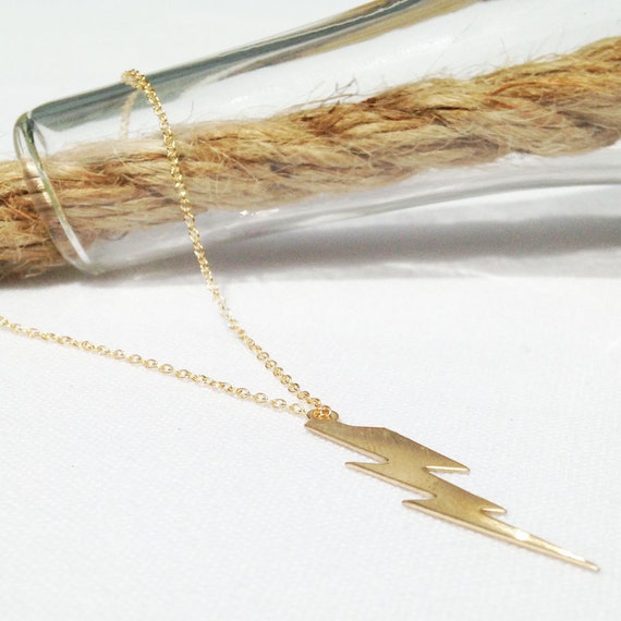 Lightning Bolt Necklace Gold Lightning Bolt Necklace 14k