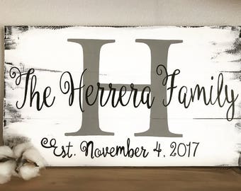 Established sign, marriage wood sign, 18x10, pallet, wedding gift, anniversary gift, family name sign, personalized gift farmhouse