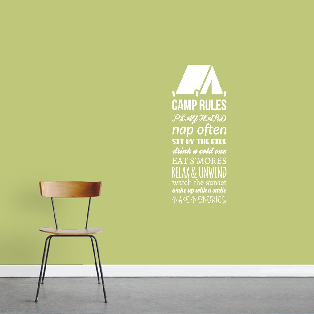 Camp rules. Rules Wall Art.