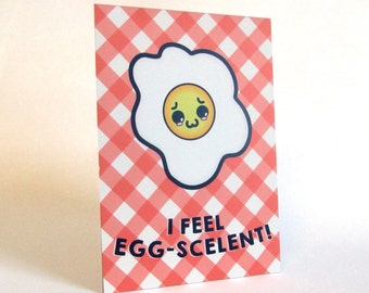 A6 Kawaii Fried Egg Postcard Print