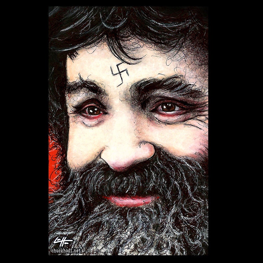 Print 11x17 Charles Manson Dark Art True Crime